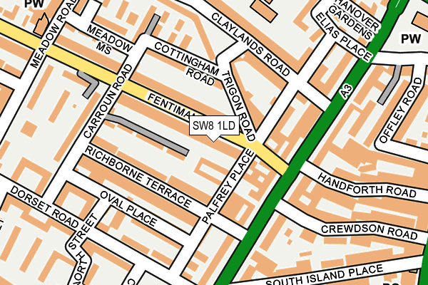 SW8 1LD map - OS OpenMap – Local (Ordnance Survey)