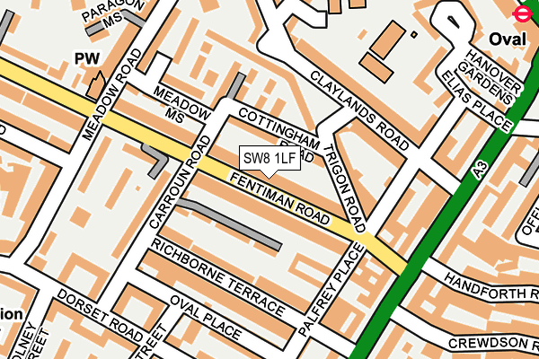 SW8 1LF map - OS OpenMap – Local (Ordnance Survey)