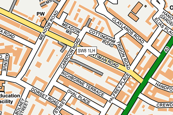 SW8 1LH map - OS OpenMap – Local (Ordnance Survey)