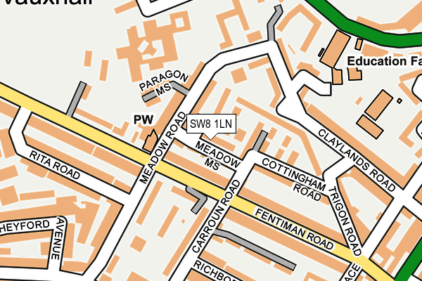 SW8 1LN map - OS OpenMap – Local (Ordnance Survey)