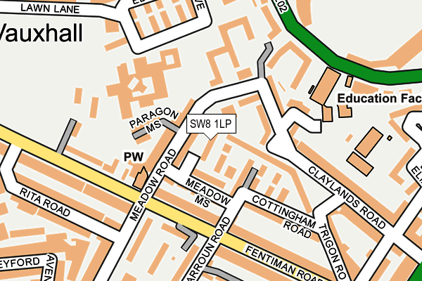 SW8 1LP map - OS OpenMap – Local (Ordnance Survey)