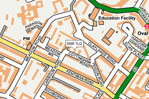 SW8 1LQ map - OS OpenMap – Local (Ordnance Survey)