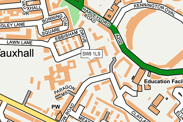 SW8 1LS map - OS OpenMap – Local (Ordnance Survey)