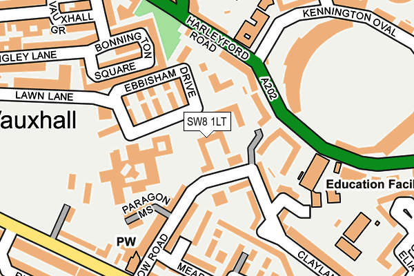 SW8 1LT map - OS OpenMap – Local (Ordnance Survey)