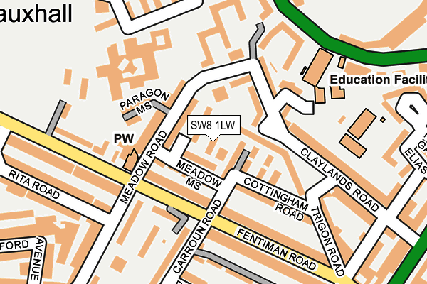 SW8 1LW map - OS OpenMap – Local (Ordnance Survey)