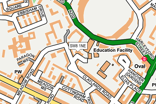 SW8 1NE map - OS OpenMap – Local (Ordnance Survey)