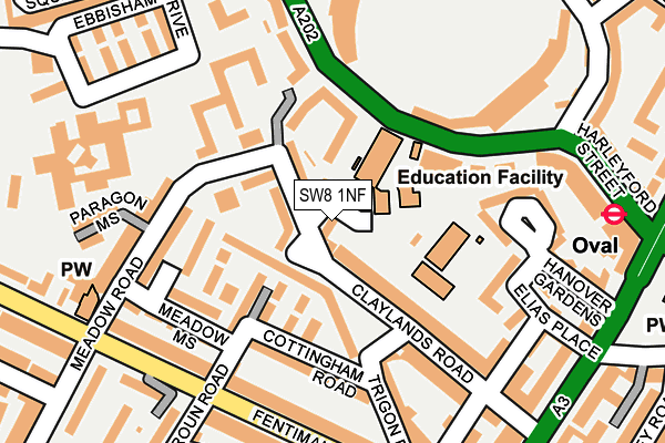 SW8 1NF map - OS OpenMap – Local (Ordnance Survey)