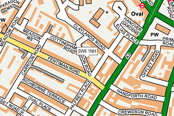 SW8 1NH map - OS OpenMap – Local (Ordnance Survey)