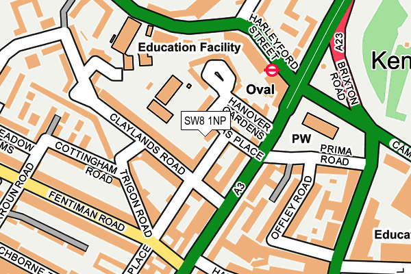 SW8 1NP map - OS OpenMap – Local (Ordnance Survey)
