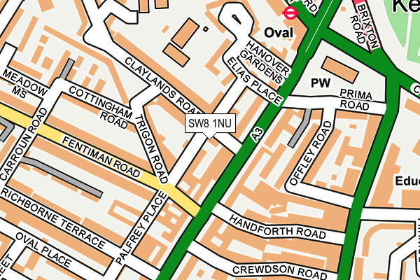 SW8 1NU map - OS OpenMap – Local (Ordnance Survey)