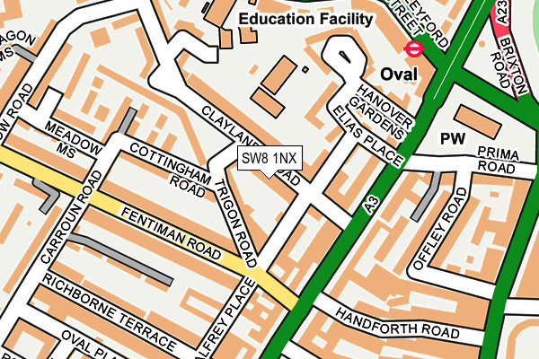 SW8 1NX map - OS OpenMap – Local (Ordnance Survey)