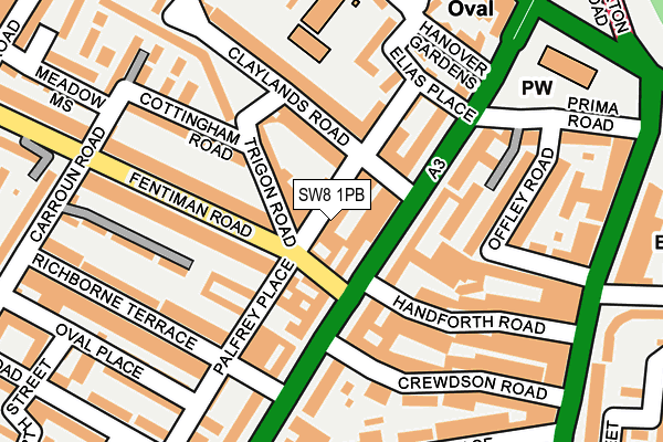 SW8 1PB map - OS OpenMap – Local (Ordnance Survey)