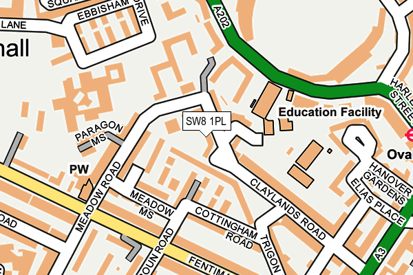 SW8 1PL map - OS OpenMap – Local (Ordnance Survey)