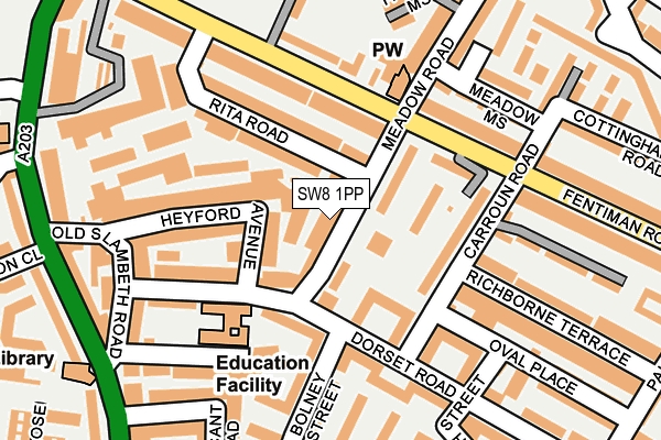 SW8 1PP map - OS OpenMap – Local (Ordnance Survey)