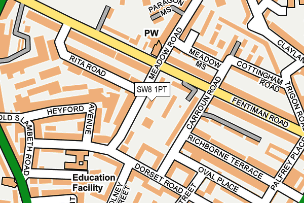 SW8 1PT map - OS OpenMap – Local (Ordnance Survey)