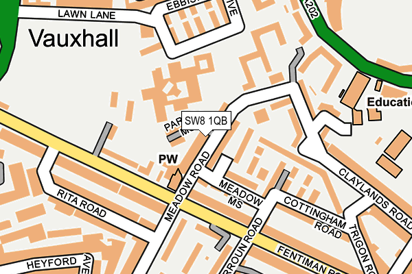SW8 1QB map - OS OpenMap – Local (Ordnance Survey)