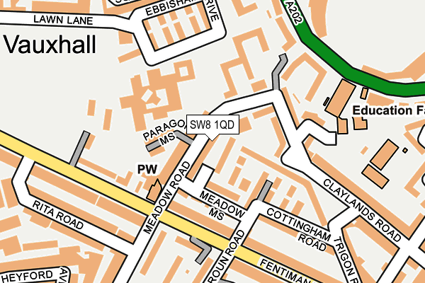 SW8 1QD map - OS OpenMap – Local (Ordnance Survey)