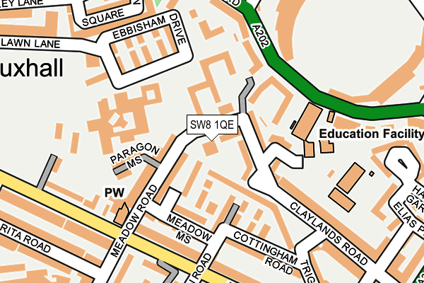SW8 1QE map - OS OpenMap – Local (Ordnance Survey)