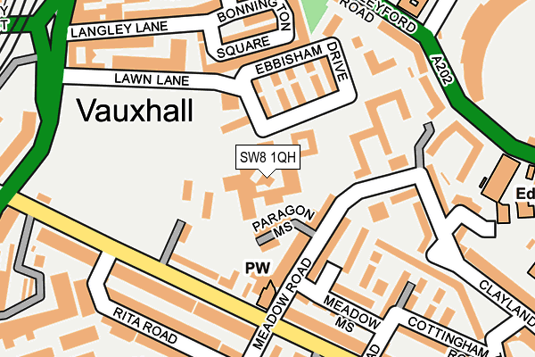 SW8 1QH map - OS OpenMap – Local (Ordnance Survey)