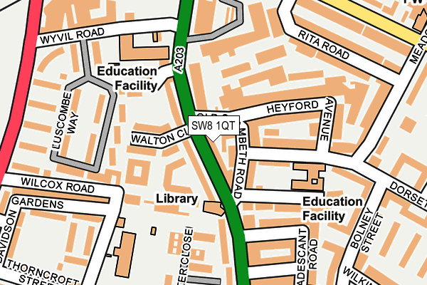 SW8 1QT map - OS OpenMap – Local (Ordnance Survey)