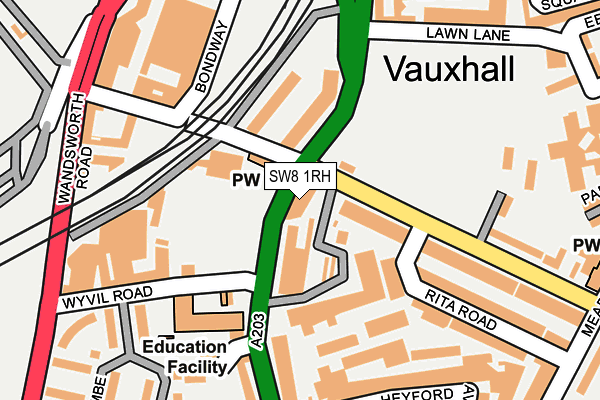 SW8 1RH map - OS OpenMap – Local (Ordnance Survey)