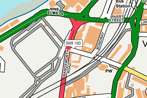 SW8 1SD map - OS OpenMap – Local (Ordnance Survey)