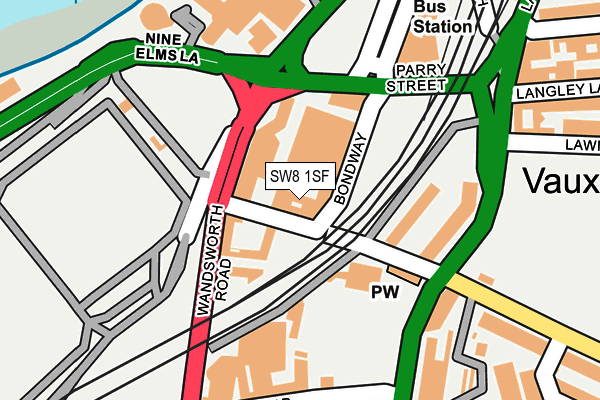 SW8 1SF map - OS OpenMap – Local (Ordnance Survey)