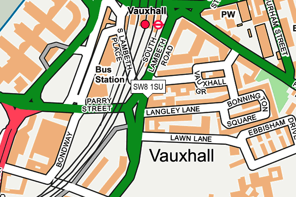 SW8 1SU map - OS OpenMap – Local (Ordnance Survey)