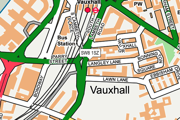 SW8 1SZ map - OS OpenMap – Local (Ordnance Survey)