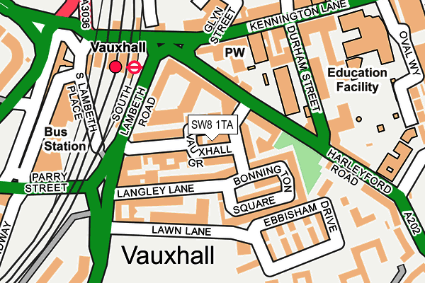 SW8 1TA map - OS OpenMap – Local (Ordnance Survey)