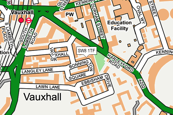 SW8 1TF map - OS OpenMap – Local (Ordnance Survey)