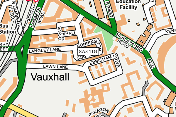 SW8 1TG map - OS OpenMap – Local (Ordnance Survey)