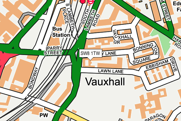 SW8 1TW map - OS OpenMap – Local (Ordnance Survey)