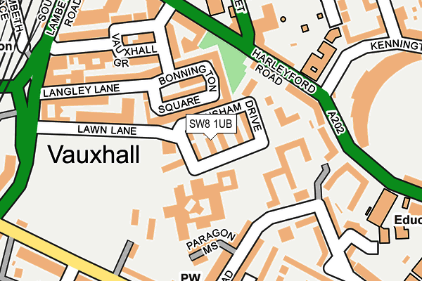 SW8 1UB map - OS OpenMap – Local (Ordnance Survey)