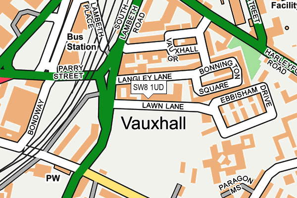 SW8 1UD map - OS OpenMap – Local (Ordnance Survey)