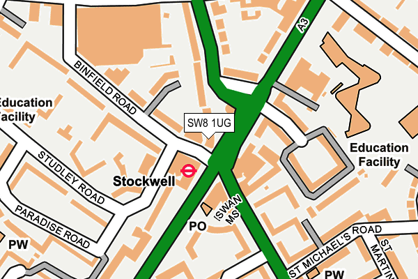 SW8 1UG map - OS OpenMap – Local (Ordnance Survey)