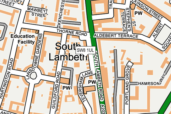 SW8 1UL map - OS OpenMap – Local (Ordnance Survey)