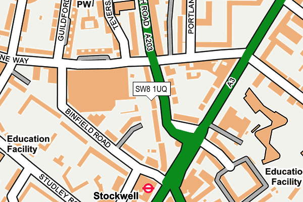 SW8 1UQ map - OS OpenMap – Local (Ordnance Survey)