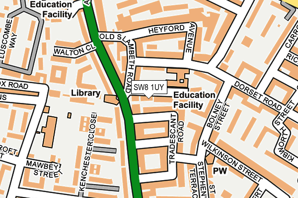 SW8 1UY map - OS OpenMap – Local (Ordnance Survey)