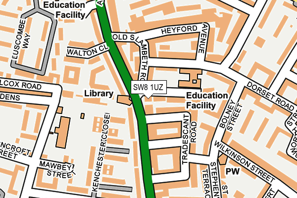 SW8 1UZ map - OS OpenMap – Local (Ordnance Survey)