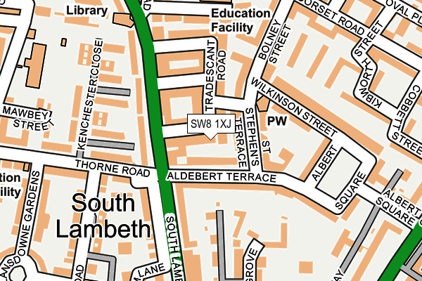 SW8 1XJ map - OS OpenMap – Local (Ordnance Survey)