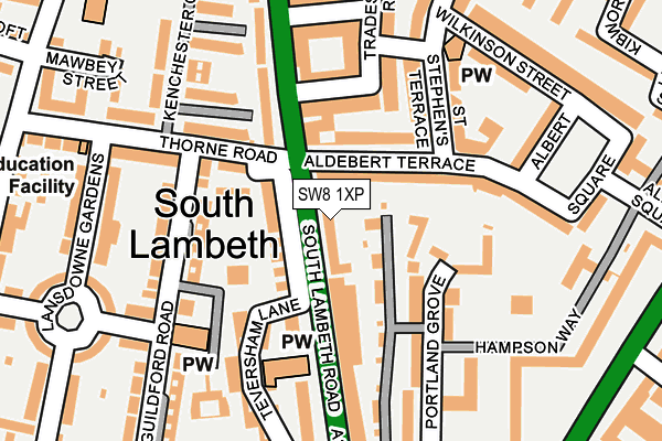 Map of 187 SOUTH LAMBETH ROAD MANAGEMENT COMPANY LIMITED at local scale