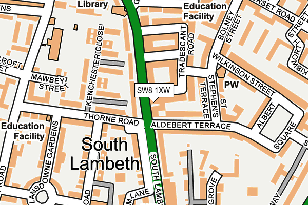 SW8 1XW map - OS OpenMap – Local (Ordnance Survey)