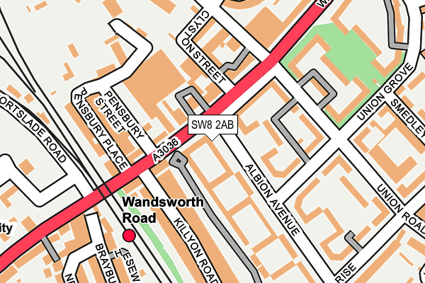 SW8 2AB map - OS OpenMap – Local (Ordnance Survey)