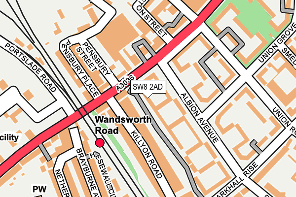 SW8 2AD map - OS OpenMap – Local (Ordnance Survey)