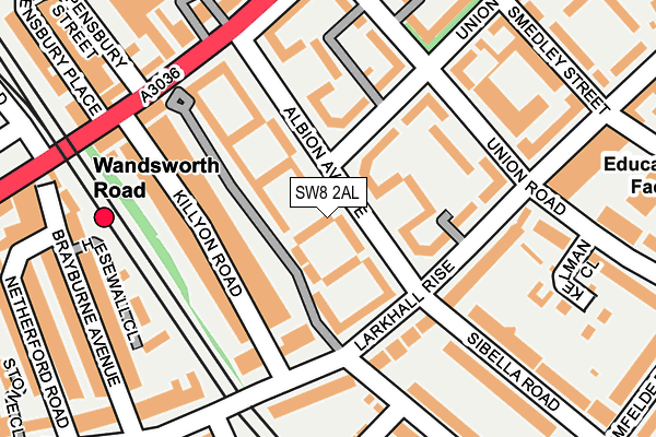 SW8 2AL map - OS OpenMap – Local (Ordnance Survey)