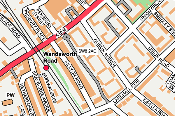 SW8 2AQ map - OS OpenMap – Local (Ordnance Survey)