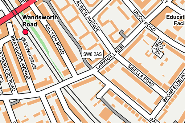 SW8 2AS map - OS OpenMap – Local (Ordnance Survey)