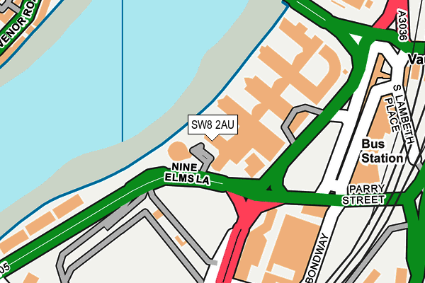 SW8 2AU map - OS OpenMap – Local (Ordnance Survey)