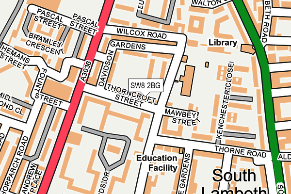 SW8 2BG map - OS OpenMap – Local (Ordnance Survey)